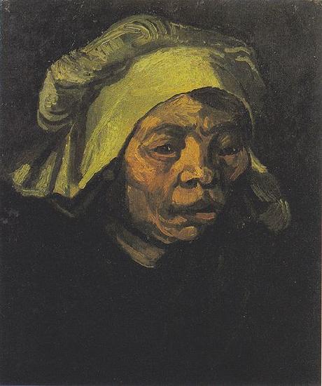 Vincent Van Gogh Head of a Peasant woman with white hood